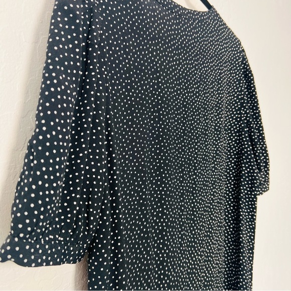 Love Stitich NWT Black Polkadot Drop Waist Shirt Dress Mini - Picture 7 of 10